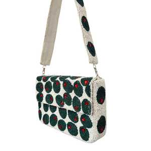 Bolso de Magnolia con cuentas, monedero con cuentas florales, bolso de flores blancas, bolso de hombro de primavera, monederos con cuentas de verano, hecho a mano floral - Product Image 1