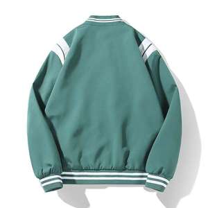 Chaqueta Varsity de Béisbol de Algodón con Bordado de Alta Calidad para Hombre, Cuello Alto, Cierre de Cremallera, Microfelpa - Product Image 3