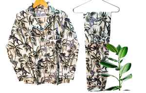 Pijamas de algodón orgánico de lujo para mujer, conjuntos de pijama de manga larga, ropa de dormir de verano, uso doméstico perfecto, regalo de Navidad - Product Image 3