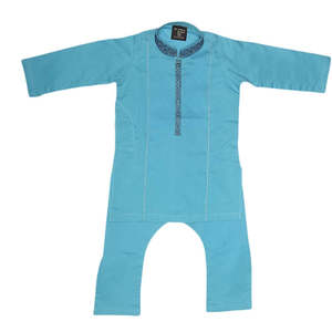 Shalwar Kameez Bordado para Niños - Azul Cielo - Product Image 1