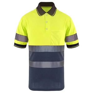 Vente en gros de chemise de sécurité réfléchissante haute visibilité pour hommes, logo personnalisé 100% chemise de sécurité en polyester à manches courtes - Product Image 4