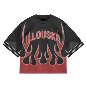 Jersey de fútbol americano personalizado cuadrado de gran tamaño en blanco recortado Jersey de algodón para la venta en línea - Product Image 1