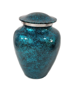 Urnes funéraires en métal de qualité ACW, magnifiques urnes funéraires artisanales en forme de cœur bleu royal pour cendres - Product Image 4