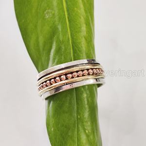 Nouvelle arrivée Spinner Band bohème anneau 925 en argent Sterling femmes pouce anneau Yoga bijoux faits à la main noël hommes Spinner anneau - Product Image 3