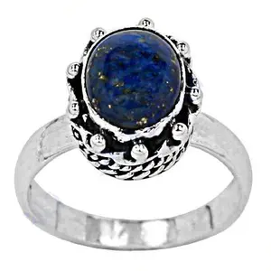 Bague en argent 925 avec lapis-lazuli pour femmes, élégant accessoire de bijoux en pierres précieuses - Product Image 3