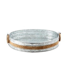 ถาดโลหะสังกะสีทำด้วยมือถาดสำหรับตกแต่งบ้านไร่ถาดเสิร์ฟแบบชนบทปรับขนาดได้ - Product Image 6