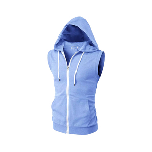 Sweat à capuche sans manches en coton 100% pour hommes pull oversize à épaules dénudées Streetwear vêtements de fitness de grande taille pour l'été - Product Image 3