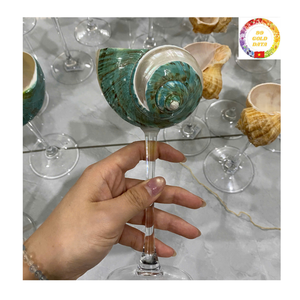 แก้วไวน์เปลือกหอยธรรมชาติทำด้วยมือถ้วยกลมของขวัญแต่งงานเครื่องดื่มสำหรับบาร์และบ้าน - Product Image 3