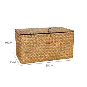 Cestas de almacenamiento de regalo tejidas a mano con forma personalizada plegables de algas marinas naturales hechas a mano al por mayor delineador de tapa Home Hotel Vietnam - Product Image 4