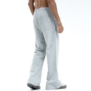 Ropa informal desgastada para hombre, pantalones de chándal acampanados holgados, de poliéster/algodón, de felpa francesa, antibolitas, de peso pesado - Product Image 2