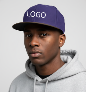 Gorra Deportiva Vintage de 6 Paneles con Visera Plana, Gorra de Béisbol para Hombre, Gorra Snapback Lisa, Gorra de Hip Hop Morada Barata - Product Image 3