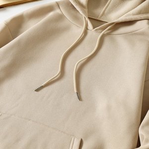 Venta al por mayor 400-500gsm alta calidad mezcla de algodón polar de gran tamaño Unisex impresión personalizada y logotipo en blanco Casual Sudadera con capucha de las mujeres - Product Image 6