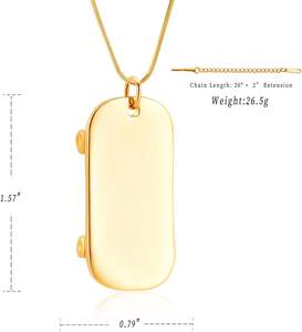 Urna de cremación de acero inoxidable dorado, joyería para cenizas, gorra de béisbol, collar de urna para cenizas de seres queridos, regalo para mujeres y hombres, tamaño personalizado - Product Image 2