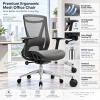 Chaise de bureau ergonomique haut de gamme à dossier mi-haut en maille, pivotante et réglable pour poste de travail