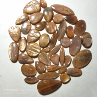 Harga Grosir Batu Matahari Oranye Alami Berkualitas Tinggi Potongan Oval Cabochon Longgar Bersertifikat KHUSHI GEMS STONE 20-45mm 8-12g Kalung