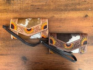 กระเป๋าสตางค์หนังวัวแบบตะวันตกประดับหนังแท้สำหรับงานแกะสลักด้วยมือกระเป๋าสตางค์หนังแบบหลายช่อง - Product Image 4