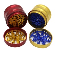 Broyeur à fumée foudre en alliage d'aluminium à quatre couches d'aspect polygonal broyeur métallique de 63mm broyeur à fumée