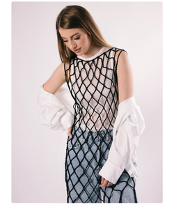 BMesh Dress Cotton Hand Woven <b>Festival</b> Clothing Bustier Crop <b>Top</b> Women Macrame Beach Dress - Product Image 3