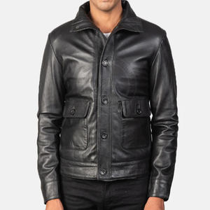 Chaqueta de Motociclista de Cuero Genuino para Hombre, Estilo Elegante, Largo Regular, Alta Calidad, Logotipo Frontal, Resistente al Viento, Transpirable, para Invierno - Product Image 2