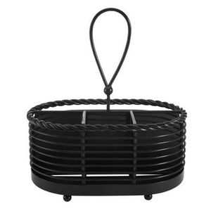 Porte-couverts en fer au fini naturel pour une décoration de cuisine inspirée de la terre, rehaussant l'espace avec une texture métallique chaleureuse - Product Image 1