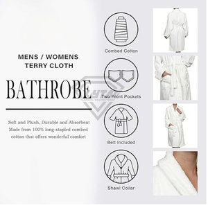 Cotton Organic Cloth for Men Women, Lightweight Luxurious CozyHotel Robes Unisex Luxury Hotel Bathrobe With Slippers, Spa Robe - Product Image 3