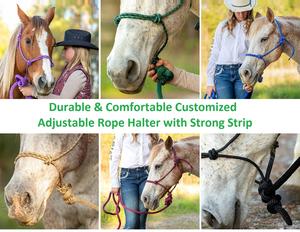 Brida Ecuestre de Cuero para Caballo, Totalmente Personalizada, Cabestros de Alta Calidad con Cuerda de PP y Correa a Juego - Product Image 5