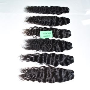 100% Extensions de cheveux Remy vierges crus noirs naturels Temple indien ondulé 8-36 pouces faisceaux de haute qualité sans traitement chimique - Product Image 2