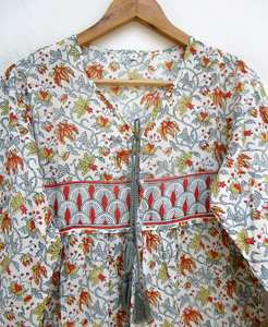 Hippy Boho Maxi robe caftan courte taille libre femmes coton Caftan haut robe robe tenue de soirée tenue décontracté vêtements de plage robes caftan - Product Image 5