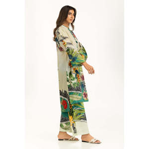 Conjunto de Dos Piezas de Crepé con Estampado Floral de Estilo Bohemio para Mujer, Modelo IPST-55006, Cuello Cuadrado, Talla XS, para Primavera/Verano - Product Image 4