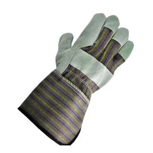 Stock listo Guantes de trabajo de cuero Resistente al calor Aislamiento Diseño personalizado Soldadura Guantes de cuero Trabajo DE SEGURIDAD Precio bajo MOQ - Product Image 3
