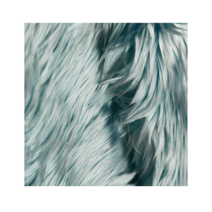 Nueva Tela de Piel Sintética de Pelo Largo, Color Azul Claro, Estilo Liso, Piel Sintética - Product Image 1