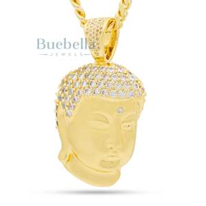 Collar de Buda despierto de plata de ley para hombres, cadena ostentosa de Hip Hop, ropa de calle de lujo, colgante de joyería de moda - Product Image 1