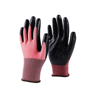 Hot Selling <b>Black</b> Pink Nitrile Coated HPPE Yarns Premium Cut Resistant Safety Clothing Gloves by Manufacturer - Product Image 6