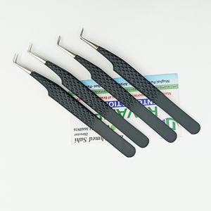 แหนบต่อขนตาแบบปลายงอ90องศาทำจากเส้นใยสแตนเลสอย่างยั่งยืนเพื่อความสวยงามสำหรับการทำฟอง - Product Image 3