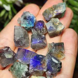 Piedras Preciosas Naturales de Fluorita Azul Cúbica en Bruto, Certificadas por GIA, Cristal Crudo al por Mayor para la Fabricación de Joyas - Product Image 2