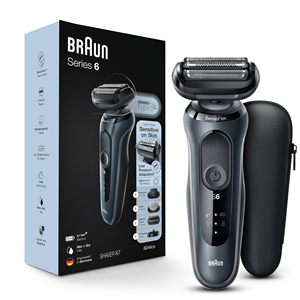 Afeitadora Eléctrica para Hombre, Recargable, Inalámbrica, de Láminas, para Uso en Seco y Húmedo, con Base de Carga, Estuche de Viaje, Recortadora, Resistente al Agua IPX7, para el Cuerpo, Color Negro - Product Image 1