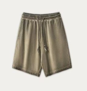 Custom Drawstring Casual Vintage Cotton Sweat Shorts Plain French Terry Men Washed Sports Raw Edges Distressed Acid Wash Quick - Product Image 6
