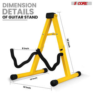 5 Core Guitar Stand 2PC A Frame w Soft <b>Foam</b> Arm Non Slip Rubber for Acoustic <b>Electric</b> Bass - Product Image 4