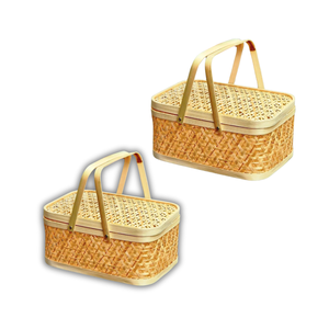 PANIER DE FRUITS EN BAMBOU Élégant et polyvalent Idéal pour les vacances et les occasions spéciales Cadeau Décoration intérieure - Product Image 1