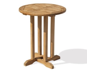 Muebles de jardín de teca baratos de diseño moderno, mesa de comedor redonda pequeña con 2 sillas plegables de madera para uso en restaurantes y hoteles al aire libre - Product Image 5