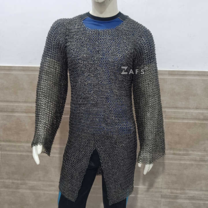 Chemise médiévale de cotte de mailles de haute qualité Armure en acier inoxydable fabriquée à la main pour la reconstitution historique pour les événements SCA en gros - Product Image 5