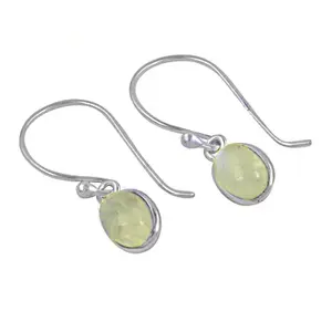 Pendientes Colgantes de Plata 925 con Cuarzo Limón para Mujer, Diseño de Gota Chapado en Oro de 18K para Bodas con Ópalo, Moissanita, Diamante y Perla - Product Image 3