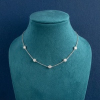Collier avec pendentif en moissanite de 0,5 ct 5 mm, serti en bélière, plaqué or 18 carats, en argent sterling 925, bijoux décontractés pour tous les jours, pour femmes