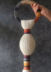 Tapiz Decorativo de Pared con Borlas Largas Tejidas a Mano con Cuerda Natural, Decoración del Hogar, Arte de Macramé Esférico - Product Image 3