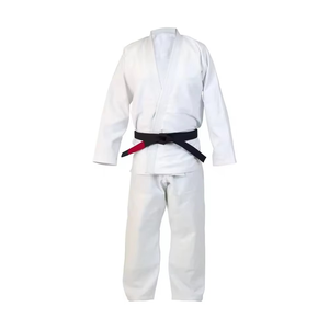 Viral WKF aprobado Karate Gi uniforme 100% algodón elástico transpirable ligero blanco liso 2025 tendencia - Product Image 5