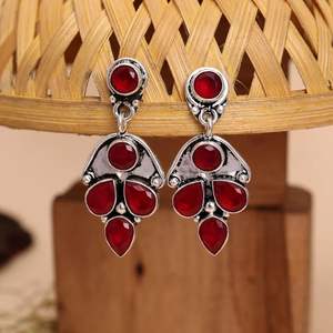 Pendientes de Latón Plateado Oxidado, Pendientes Hechos a Mano para Mujeres y Niñas - Product Image 4