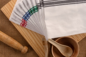 Set of 12 100% Cotton Kitchen <b>Cleaning</b> <b>Cloths</b> with Woven Square Stripe Pattern Home Use Kitchen Towels - Product Image 6