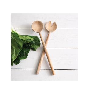 Juego de Servidores de Ensalada de Madera de Mango Pulida con Esmalte, con Cuchara para Servir, en Oferta - Product Image 1