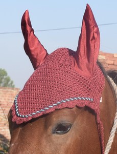 New Hot Sale Equestrian Ear Bonnets Horse <b>Fly</b> Veil High Quality <b>Fly</b> Hat with Rhinestone Horse Riding Products Equestrian - Product Image 5