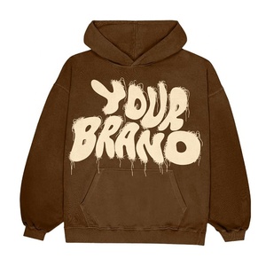 Sudadera con Capucha Extra Grande de Marca de Diseñador para Hombre, Sudadera con Capucha de Felpa Francesa Personalizada OEM, Lavada, con Parches Desgastados, Estilo Urbano Vintage de Invierno - Product Image 3